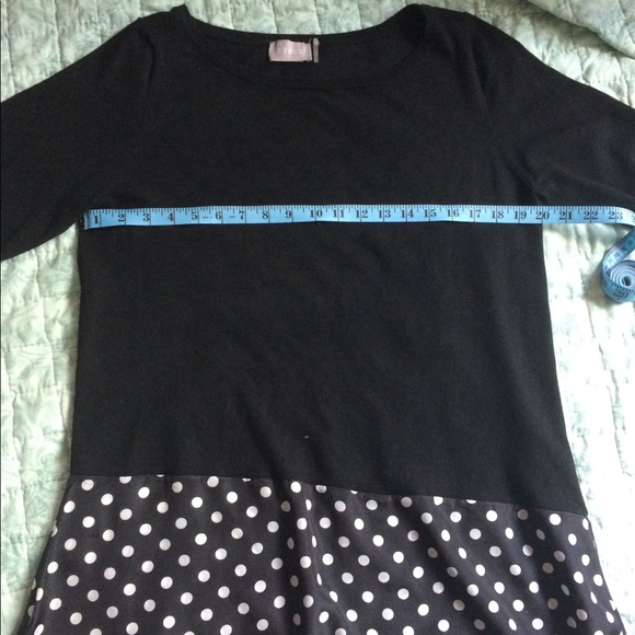 Black Polka Dot Skirty Tunic Top NWOT - Picture 5 of 7